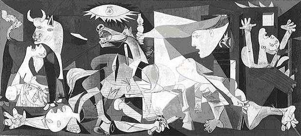 Photo du célébre tableau "Guernica" de Pablo Picasso - 1937 (Musée Centre de l'Art Reina Sofia - Madrid) 